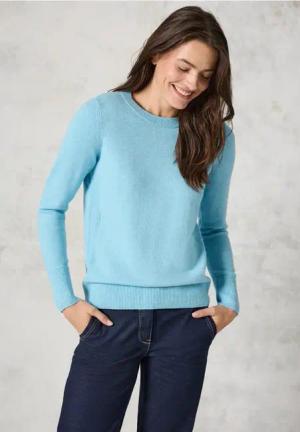 Cecil Damen Softer Feinstrickpullover in Blau, Gr: XL
