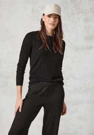 Cecil Damen Feinstrickpullover in Schwarz, Gr: XS