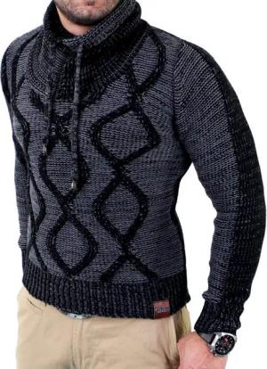 Reslad Strickpullover Reslad Herren Strickpullover Grobstrick Rollkragen Winter Pulli Männer (1-tlg) Strick-Pulli Männer Rollkragenpullover