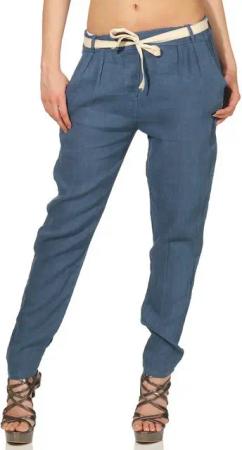 Mississhop Leinenhose Damen Leinenhose lockere Freizeithose Lange Hose M.299