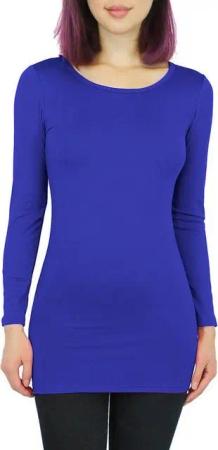 dy_mode Longshirt Thermo Langarmshirt Damen Thermoshirt Longshirt mit Innenfutter Angeraute Innenseite