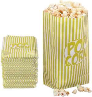 relaxdays Snackschale Retro Popcorntüten 144er Set, Papier, (144-tlg), Gelb