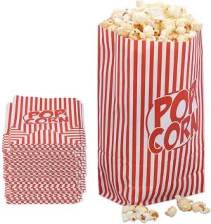 relaxdays Snackschale Retro Popcorntüten 100er Set, Papier, (100-tlg)