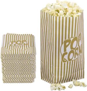 relaxdays Snackschale Retro Popcorntüten 144er Set, Papier, (144-tlg), Gold