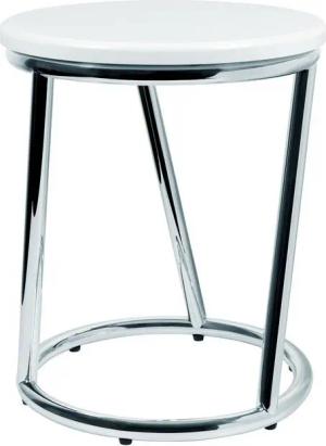 Libaro Dusch- und Badhocker SALINA Badhocker belastbar bis 150 kg weiß modern Barhocker-Design, belastbar bis 160 kg, hoch und sehr stabil, Gestell Metall chrom rund
