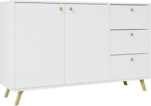 MIRJAN24 Kommode Siena 2D3S (mit zwei Drehtüren und drei Schubladen), Metallgriffe in der Farbe Gold