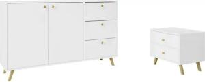 MIRJAN24 Schlafzimmer-Set Siena, (2er-Set, Kommode, Nachttisch), Metallgriffe in der Farbe Gold