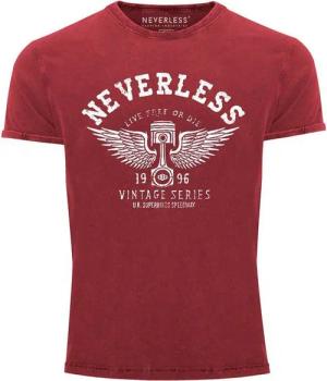 Neverless Print-Shirt Cooles Angesagtes Herren T-Shirt Vintage Shirt Retro Auto Kolben Used mit Print