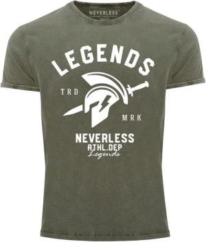 Neverless Print-Shirt Cooles Angesagtes Herren T-Shirt Vintage Shirt Sparta Gym Athletics mit Print
