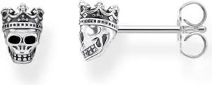 Damen Ohrstecker Totenkopf König aus 925er Silber