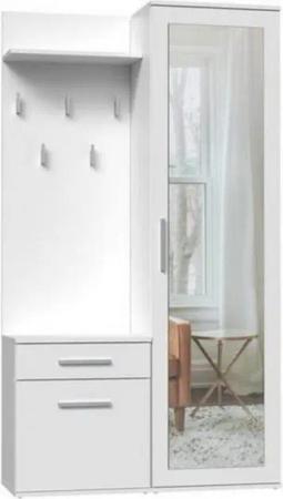 Beautysofa Kompaktgarderobe Fiora (Garderobenschrank + Paneel + Schuhschrank, Garderoben-Set, 5 Kleiderhaken) Breite:100 cm