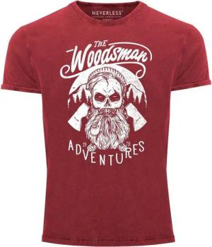 Neverless Print-Shirt Cooles Angesagtes Herren T-Shirt Vintage Shirt Lumberjack Woodsman mit Print