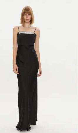 Simona Corsellini Abendkleid A24CEAB047 Schwarz Slim Fit