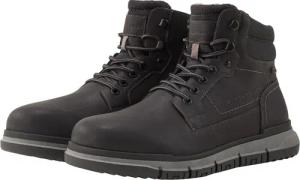 TOM TAILOR Herren Gefütterte Kunstleder Stiefeletten, schwarz, Uni, Gr. 44