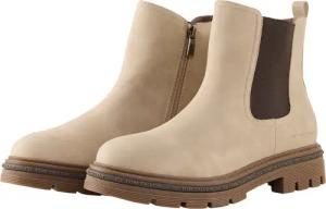 TOM TAILOR Damen Gefütterte Stiefeletten aus Kunstleder, beige, Uni, Gr. 37