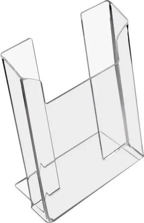 HMF Zeitungsständer Acryl Prospekthalter, DIN A5 Hochformat (10 St), Prospektständer 16 x 19,5 x 9 cm, Glasklar