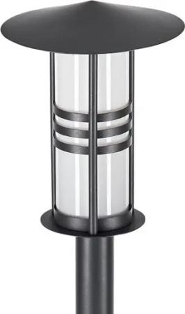 hofstein Pollerleuchte Wegeleuchte aus Metall/Glas in Anthrazit/Milchglas, ohne Leuchtmittel, Außenleuchte, Gartenbeleuchtung IP44, 1xE27, ohne Leuchtmittel
