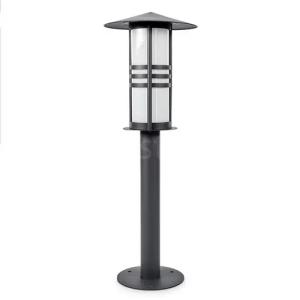 hofstein Pollerleuchte Wegeleuchte aus Metall/Glas in Anthrazit/Milchglas, ohne Leuchtmittel, Außenleuchte, HöheGartenbeleuchtung IP44, 1x E27, ohne Leuchtmittel