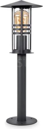 hofstein Pollerleuchte Wegeleuchte aus Metall/Glas in Anthrazit/Klar, ohne Leuchtmittel, Außenleuchte, HöheGartenbeleuchtung IP44, 1x E27, ohne Leuchtmittel
