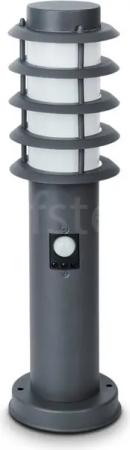 hofstein Pollerleuchte »Virco« Sockelleuchte aus Metall/Kunststoff in Anthrazit/Weiß, ohne Leuchtmittel, Gartenlampe m. E27, IP44Bewegungsmelder