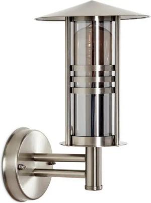 hofstein Außen-Wandleuchte Industrial Außenwandlampe aus Edelstahl/Glas in Silber/Rauchfarben, ohne Leuchtmittel