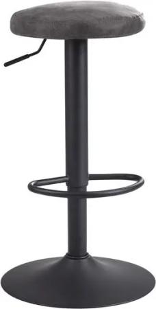 furnicato Barhocker Grau Wildlederoptik Hocker ohne Lehne 58 - 79 cm (1 St)