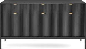 Compleo Kommode NANCY, Breite 154 cm, Dreitürige Sideboard, goldene Griffe, mit 3 Schubladen