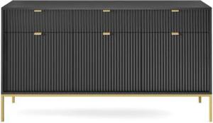 Compleo Kommode NANCY, Breite 154 cm, Dreitürige Sideboard, goldene Griffe, mit 3 Schubladen