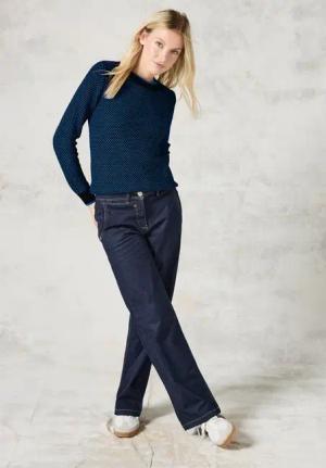 Cecil Damen Gemusterter Strickpullover in Blau, Gr: XL
