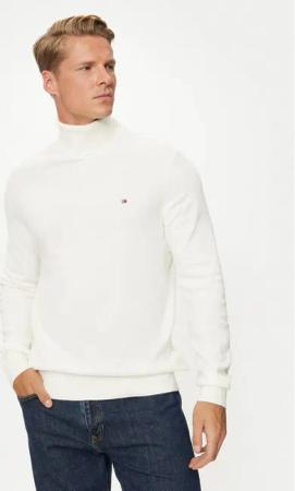 Tommy Hilfiger Rollkragenpullover MW0MW28048 Weiß Regular Fit