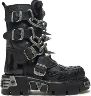 NEW ROCK Schnürstiefel M-727-S5 Schwarz