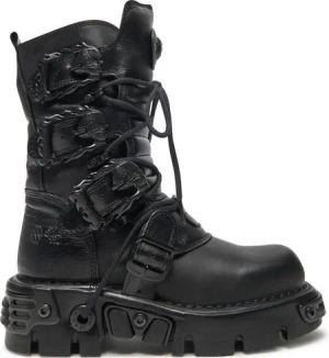 NEW ROCK Schnürstiefel M-391-S18 Schwarz