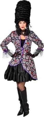 magicbyfreddy Kostüm Dia de Muertos Kostüm Tag der Toten Karneval Damen Halloween Outfit