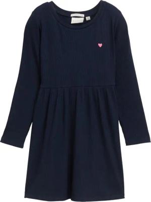 TOM TAILOR Mädchen Geripptes Kleid mit LENZING™ ECOVERO™, blau, Uni, Gr. 92/98