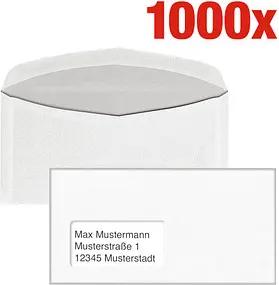 BONG Kuvertierhüllen KuvertierStar DIN lang+ mit Fenster weiß nassklebend 1.000 St.