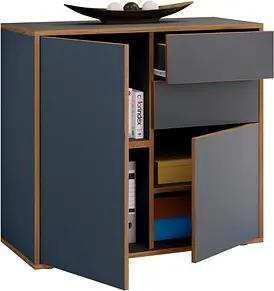 VCM my office Aktenschrank Salia, 920759 anthrazit, honig-eiche 80,0 x 32,0 x 74,0 cm