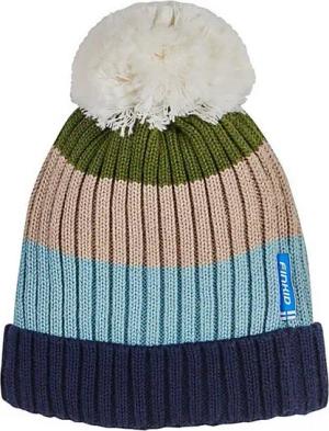 Finkid Strickmütze Finkid Pompula Strickmütze Bronze Green/Navy Mütze Temperaturegulierend warm, Bommelmütze, Grobstrickmütze