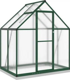 furnicato Gewächshaus mit Fundamentrahmen Grün 169x114x202 cm Aluminimum