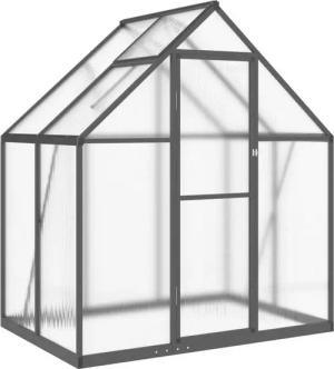 furnicato Gewächshaus mit Fundamentrahmen Anthrazit 169x114x195 cm Alu
