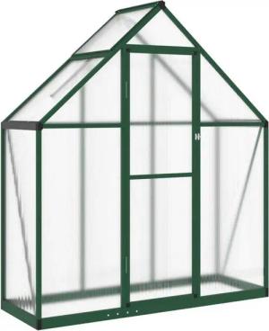 furnicato Gewächshaus mit Fundamentrahmen Grün 169x58x195 cm Aluminimum