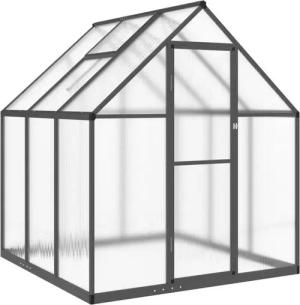 furnicato Gewächshaus mit Fundamentrahmen Anthrazit 169x169x195 cm Alu