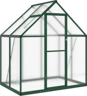 furnicato Gewächshaus mit Fundamentrahmen Grün 169x114x195 cm Aluminimum