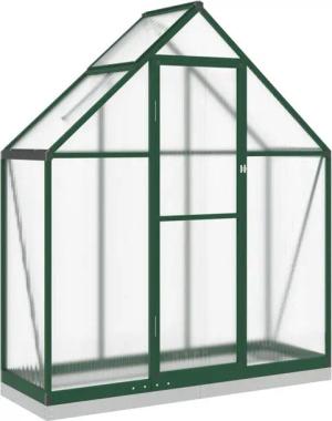 furnicato Gewächshaus mit Fundamentrahmen Grün 169x58x202 cm Aluminimum