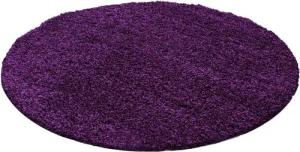 Stilvoll Günstig Hochflor-Teppich für Wohnzimmer und Schlafzimmer Unicolor - Einfarbig, Rund, Höhe: 30 mm