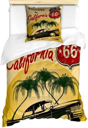 Abakuhaus Bettwäsche Milbensicher Allergiker geeignet mit Kissenbezug, Microfaser, Retro California Werbung