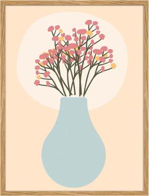 Liv Corday Wandbild MINIMALISTISCHER BLUMENSTRAUß mit Rahmen