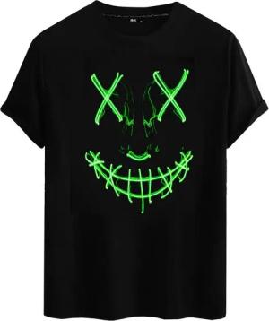 RMK T-Shirt Print-Shirt T-Shirt Herren Shirt Basic Vintage Smile Smiley aus Baumwolle