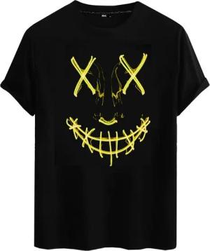 RMK T-Shirt Print-Shirt T-Shirt Herren Shirt Basic Vintage Smile Smiley aus Baumwolle