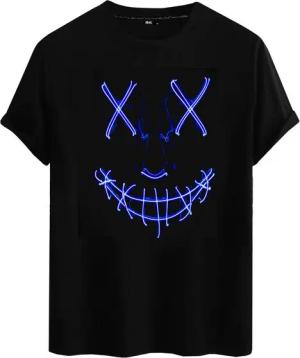 RMK T-Shirt Print-Shirt T-Shirt Herren Shirt Basic Vintage Smile Smiley aus Baumwolle