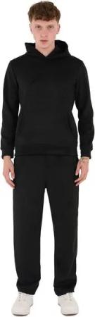 Denim Distriqt Jogginganzug Sportlicher Samt Jogginganzug mit Baggyhose Schwarz XL